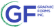 Logo of Graphic Forms Inc. with "GF" and a green circular brushstroke.