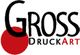 Logo mit „Gross Druck Art“ und einem roten Kreis darunter.