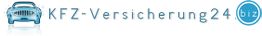 Logo mit blauem Auto, Text "KFZ-Versicherung24.biz" daneben, auf weißem Hintergrund.