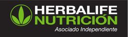Logo de Herbalife Nutrición con texto "Asociado Independiente". Fondo negro, texto verde y blanco.