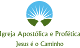 Logotipo da Igreja Apostólica e Profética Jesus é o Caminho com sol e colinas estilizados.