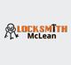 Logo with two keys and text: "Locksmith McLean" in orange and black.