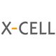 Logo mit grauem Text "X-CELL" und einem orangen Bindestrich.