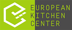 Green and gray logo of "European Kitchen Center" with stylized "E" design.