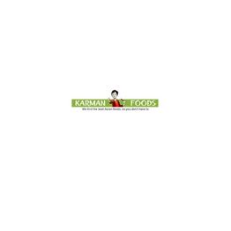 Logo of Karman Foods with a chef icon and green background.