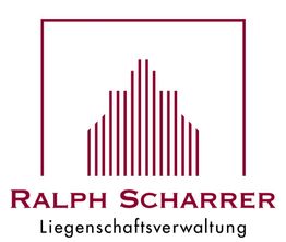 Logo von Ralph Scharrer Liegenschaftsverwaltung mit stilisiertem Gebäude und Firmennamen.