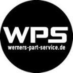Schwarzes Logo mit weißem Text: "WPS werners-part-service.de" in einem Kreis.