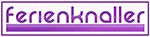 Logo mit dem Wort "ferienknaller" in lila Schrift auf weißem Hintergrund.