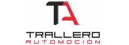 Logo de Trallero Automoción con letras "TA" en negro y rojo sobre nombre en colores similares.