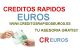 Mano entregando billetes de 100 euros. Texto: "Créditos Rápidos Euros, tu asesoría gratis".