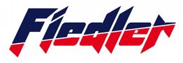 Logo mit dem Schriftzug „Fiedler“ in blauer und roter Schrift auf weißem Hintergrund.