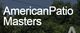 Text: "American Patio Masters" on a background of trees and sky.