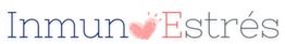 Texto "InmunoEstrés" con una ilustración de corazón rosa entre ambas palabras.