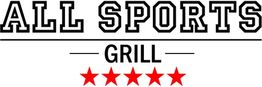 "All Sports Grill logo with five red stars below the text."