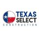 Texas Select Construction logo with Texas flag design in a circle.