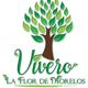 Logotipo de Vivero "La Flor de Morelos" con un árbol verde estilizado.