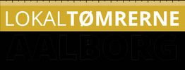 "Logo med teksten 'Lokaltømrerne Aalborg' i gul og sort."