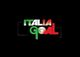 Logo con scritta "Italia Goal" in colori della bandiera italiana su sfondo nero.