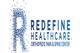 Logo of Redefine Healthcare Orthopedic Pain & Spine Center, featuring a stylized letter "R".