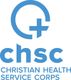 Logo of CHSC, Christian Health Service Corps, with a blue cross and circle design above the name.