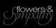 Text: "flowers & sympathy" on a black background.