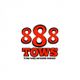 Bold red "888 Tows" logo with "24 Hour Towing and Roadside Assistance" text below.