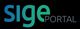 "Sige Portal-Logo mit blauer und grüner Schrift auf schwarzem Hintergrund."