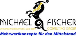 Logo mit Pferd, "Michael Fischer Consulting Group", "Mehrwertkonzepte für den Mittelstand".