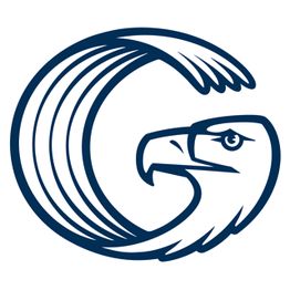 Illustration eines stilisierten Adlers mit gebogenem Flügel, der an ein "C" erinnert.