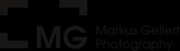 Logo mit den Buchstaben "MG" und dem Text "Markus Gellert Photography" in Schwarzweiß.