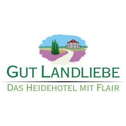 Logo von "Gut Landliebe" mit dem Text "Das Heidehotel mit Flair" und Naturmotiv.