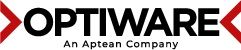 Logo von Optiware, einem Aptean-Unternehmen, mit roten Pfeilen nach links und rechts.