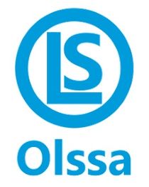 Logotipo de Olssa en azul, con letras LS dentro de un círculo.