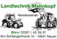 Traktoren-Grafik mit Kontaktdaten von Landtechnik Mahnkopf in Nauen, Meisterbetrieb.