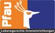 Logo mit stilisiertem Pfau, Text: "Pfau - Lebensgerechte Inneneinrichtungen" auf orange-blauem Hintergrund.