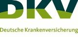 Logo der DKV mit Schriftzug "Deutsche Krankenversicherung" in Grün und Blau.