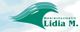 Logo zeigt eine Welle mit der Aufschrift "Meereskosmetik Lidia M." in Türkis auf blauem Hintergrund.