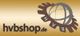 Logo mit Zahnradsymbol und Schriftzug "hvbshop.de" auf goldenem Hintergrund.