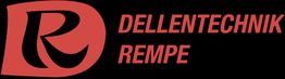 Logo mit rotem "R" und Text: "Dellentechnik Rempe" auf schwarzem Hintergrund.