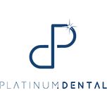 Logo of Platinum Dental with stylized "d" and "P" and a sparkling star accent.