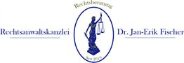 Logo der Rechtsanwaltskanzlei Dr. Jan-Erik Fischer mit Justitia, Rechtsberatung seit 2019.