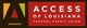 Access of Louisiana Federal Credit Union logo with geometric shapes and red background.