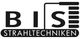 Logo mit Text "BIS STRAHLTECHNIKEN" und stilisiertem Werkzeug auf weißem Hintergrund.