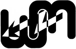 Schwarzes Logo mit verschlungenen "W" und "M", durchzogen von weißen Pfeilen.
