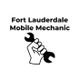 Hand holding a wrench under the text "Fort Lauderdale Mobile Mechanic" on a white background.