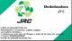 Cartão de visita da Dedetizadora JRC com informações de contato e serviços oferecidos.