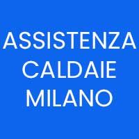 Immagine con testo: "Assistenza Caldaie Milano" su sfondo blu.