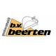 Logo van grondverzetbedrijf B.V. Beerten met schepbak afbeelding en gele vorm op de achtergrond.