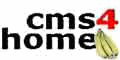 Text "cms4home" mit roter Ziffer 4 und einer Banane auf der rechten Seite.