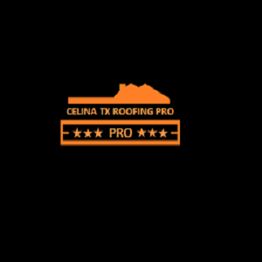 Orange logo of Celina TX Roofing Pro on a black background.
